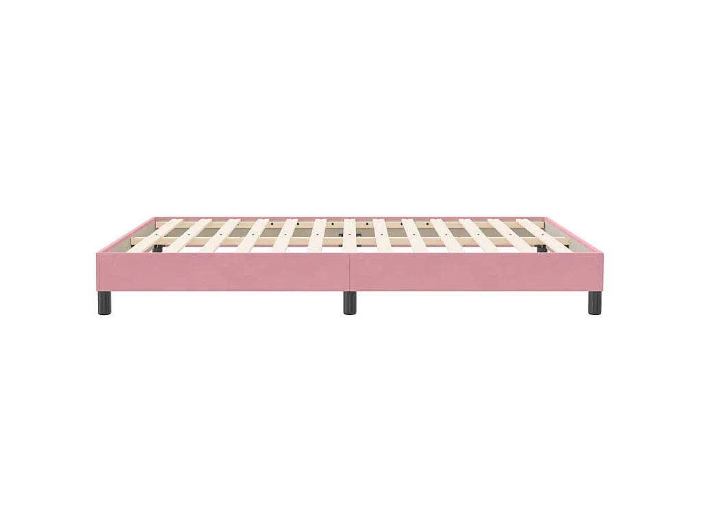 Estructura de cama sin colchón terciopelo rosa 140x210 cm