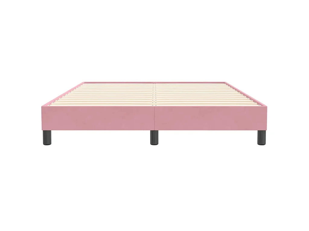 Estructura de cama sin colchón terciopelo rosa 140x210 cm