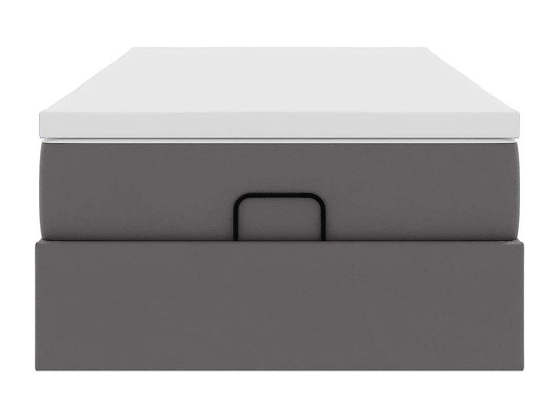 moldura de cama síriaXL otomana com colchão cinza 90x200cm couro falso