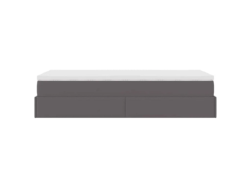 Ottoman bed met matras 90x200cm kunstleer grijs