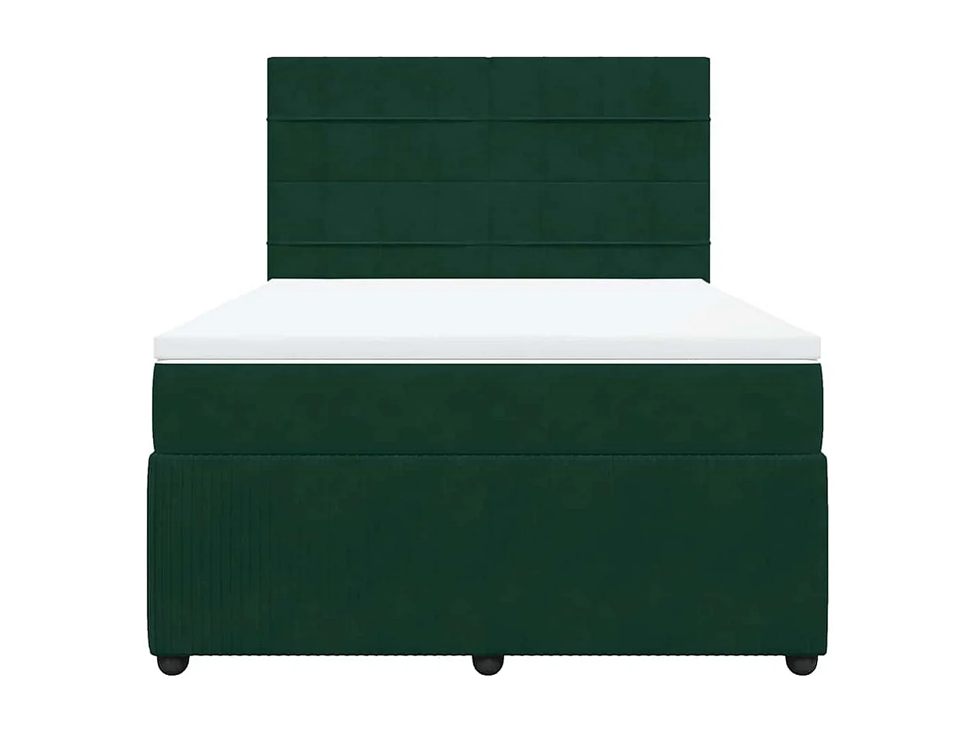 Sommier à lattes de lit et matelas Vert foncé 140x190cm Velours