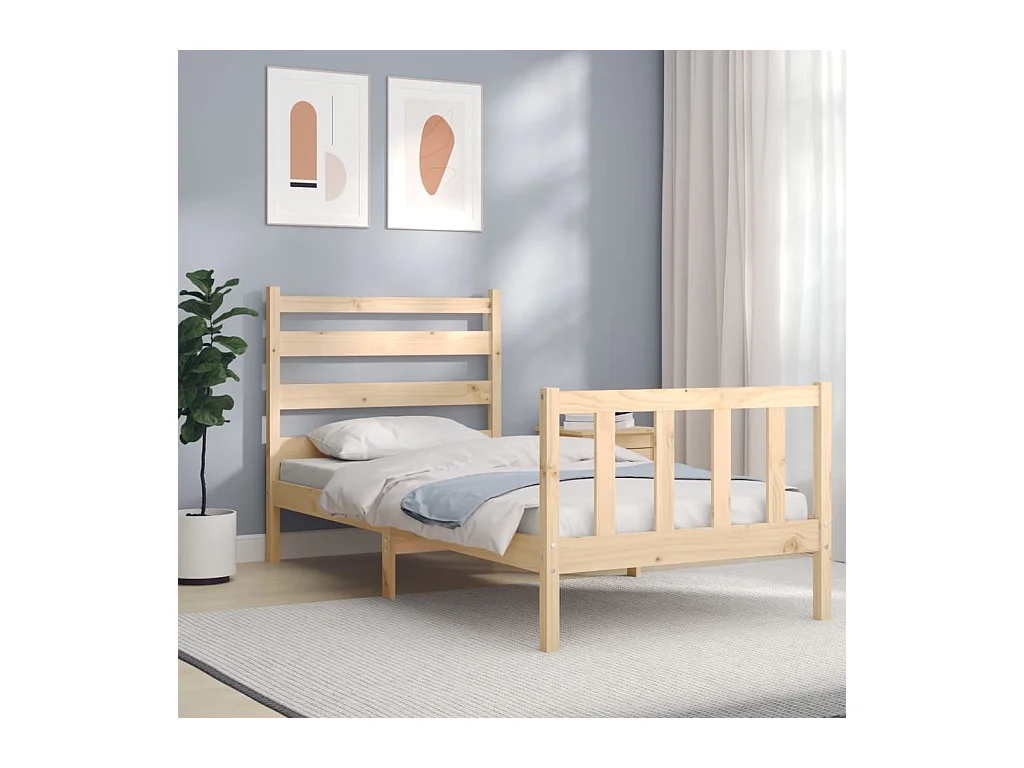 Cadre de lit sans matelas 90x190 cm bois de pin massif