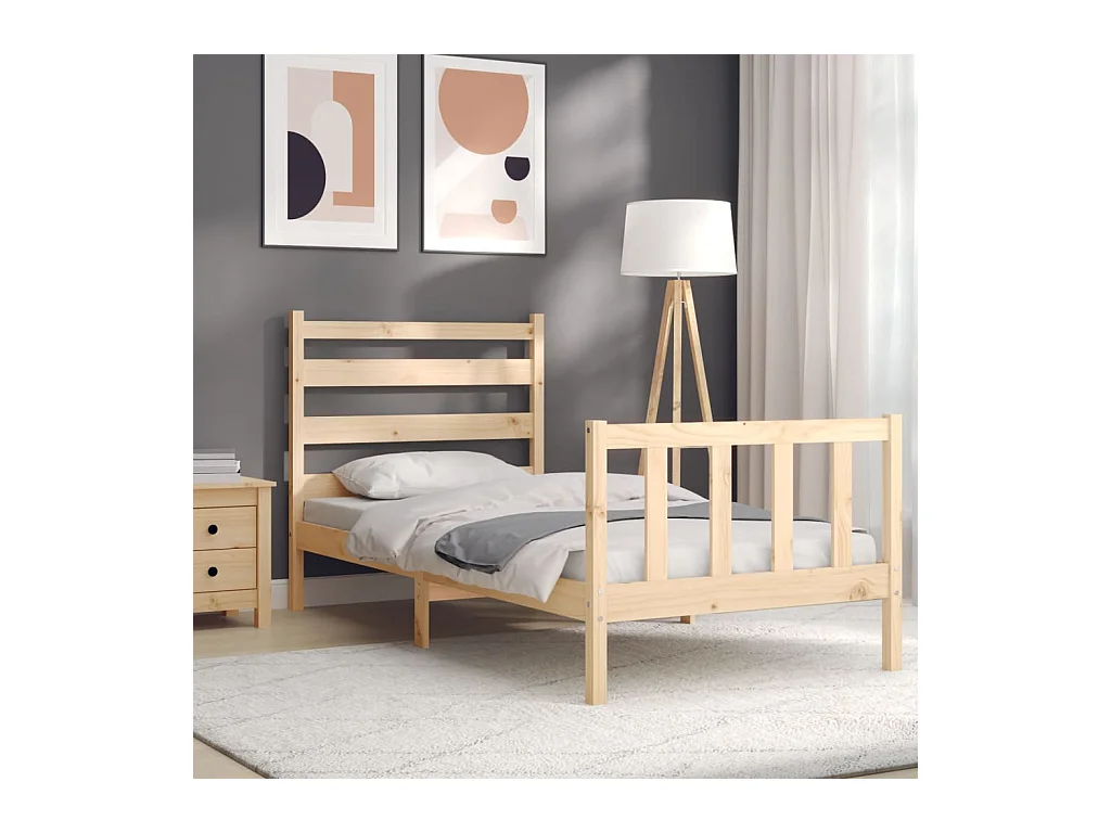 Cadre de lit sans matelas 90x190 cm bois de pin massif