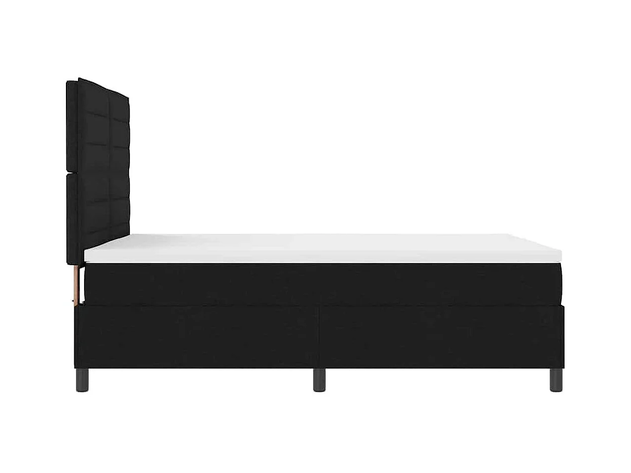 Letto a molle con materasso Nero 160 x 200 cm Tessuto
