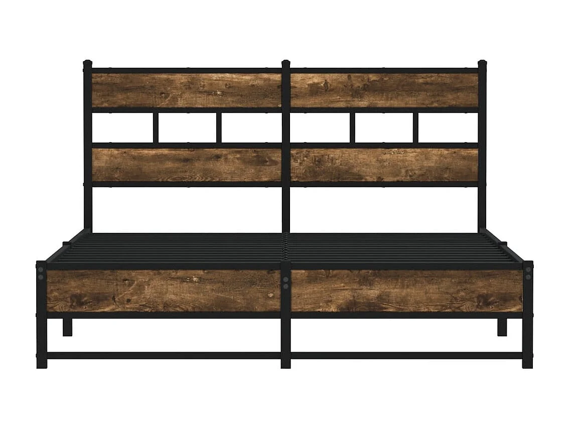 Bedframe zonder matras metaal gerookt eikenkleurig 160x200 cm