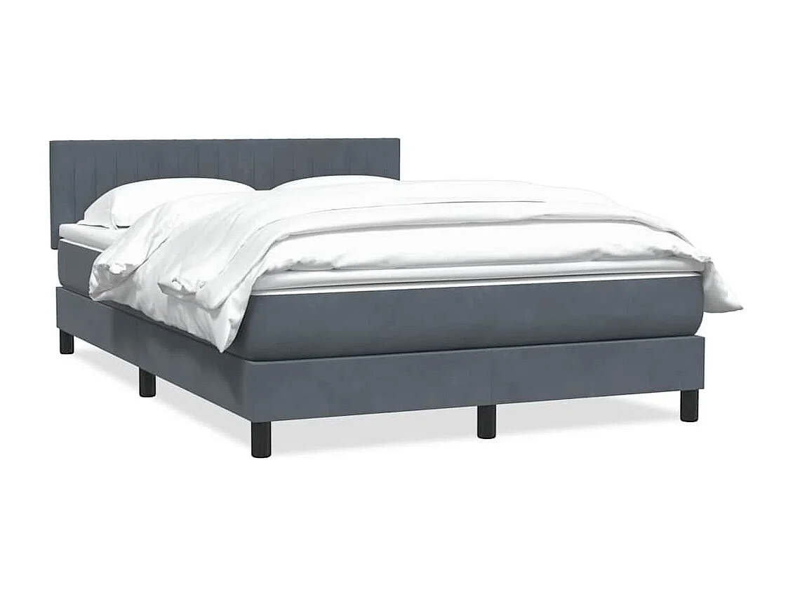 Boxspring met matras fluweel donkergrijs 160x210 cm