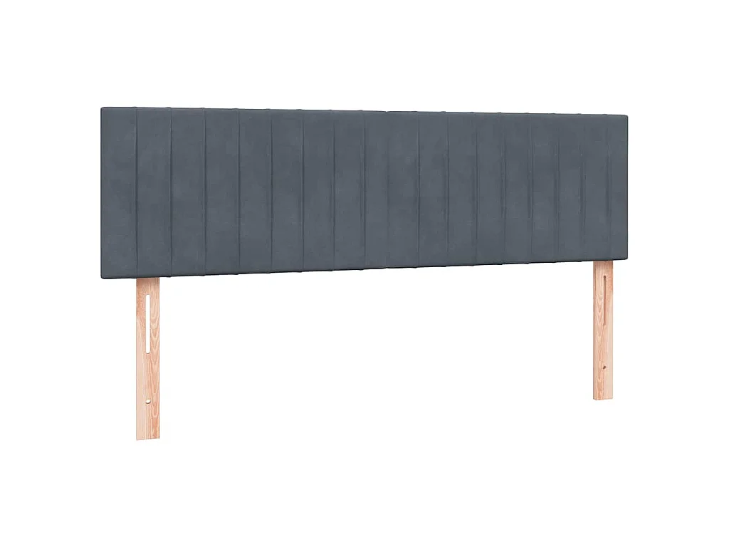 Cama box spring con colchón terciopelo gris oscuro 160x210 cm