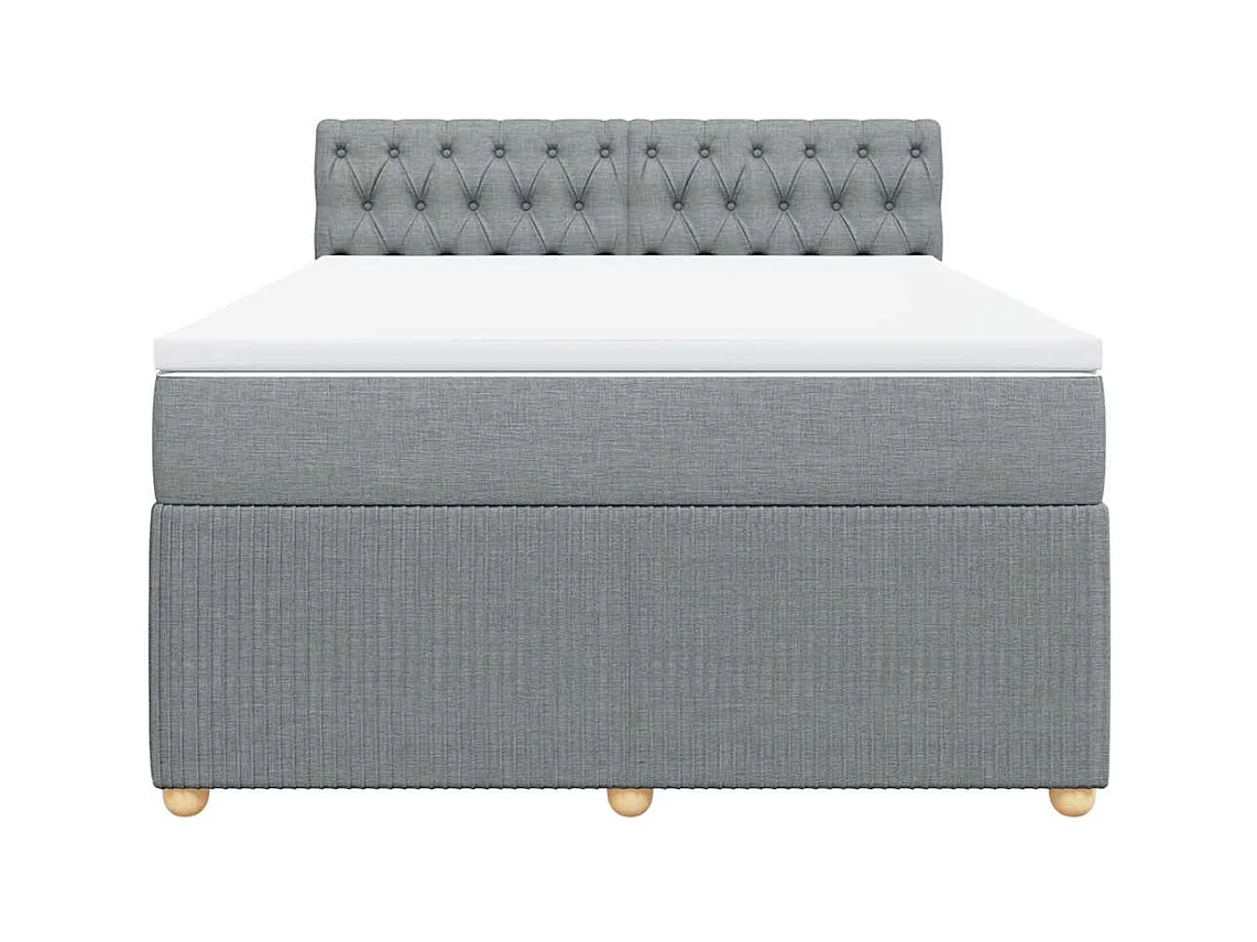 Sommier à lattes de lit avec matelas Gris clair 140x190cm Tissu