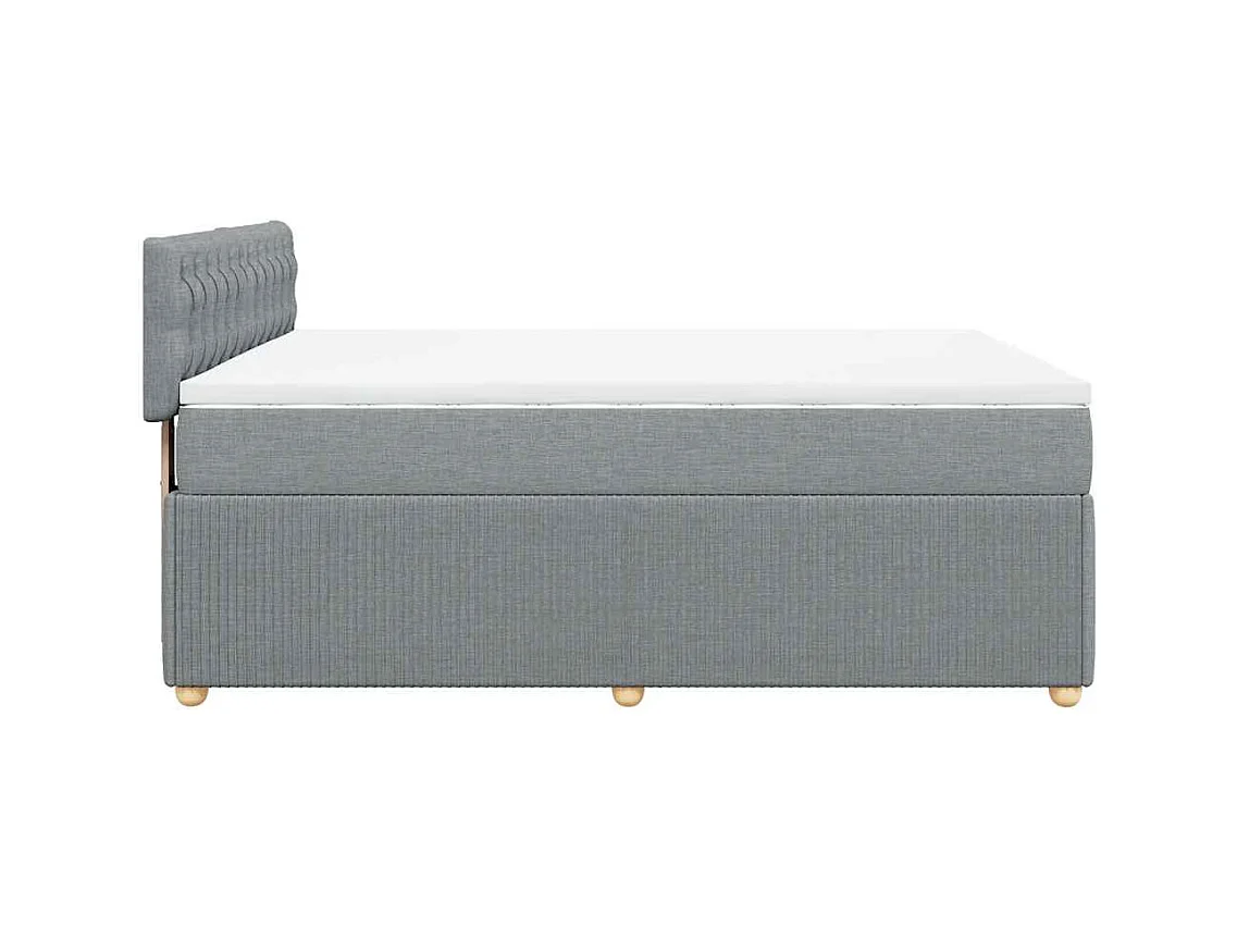 Sommier à lattes de lit avec matelas Gris clair 140x190cm Tissu