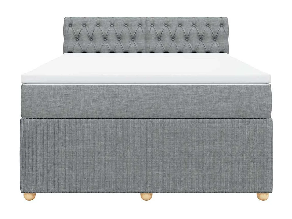 Giroletto a Molle con Materasso Grigio Chiaro 140x190cm Tessuto