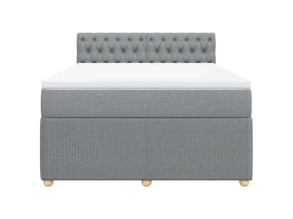 Cama com molas/colchão 140x190 cm tecido cinzento-claro