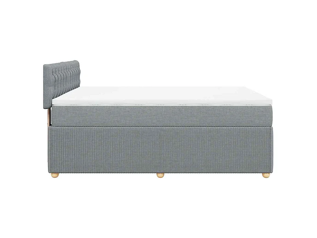 Cama com molas/colchão 140x190 cm tecido cinzento-claro