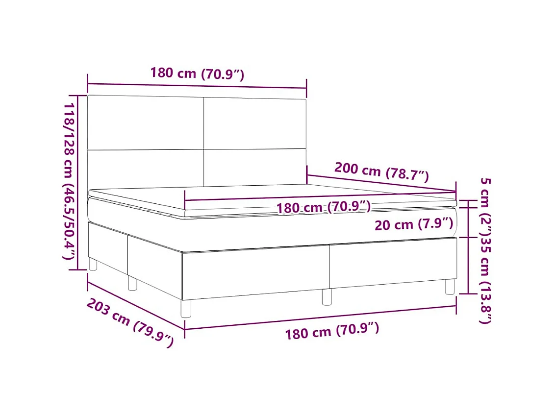 Boxspringbett mit Matratze Dunkelgrün 180x200 cm Samt