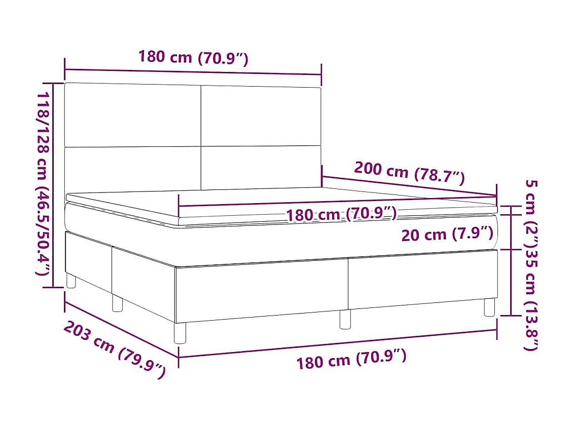 Sommier à lattes de lit et matelas Vert foncé 180x200cm Velours