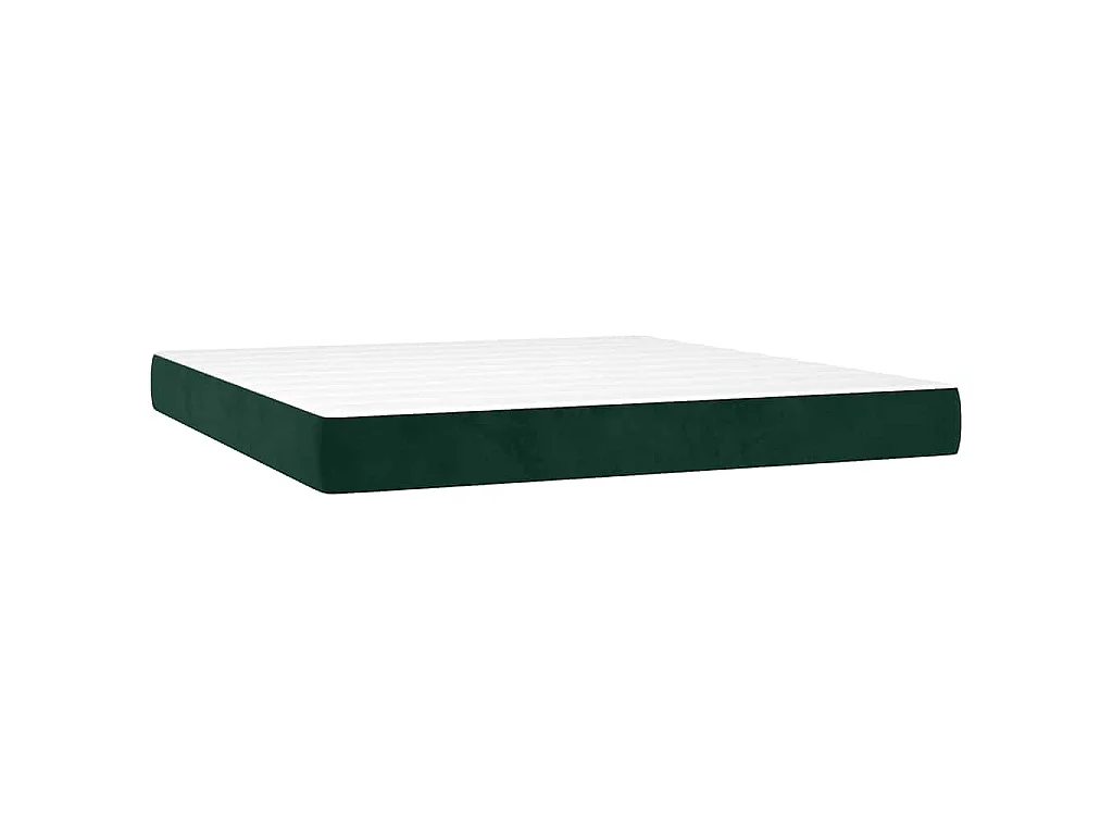 Giroletto a Molle con Materasso Verde Scuro 180x200 cm Velluto