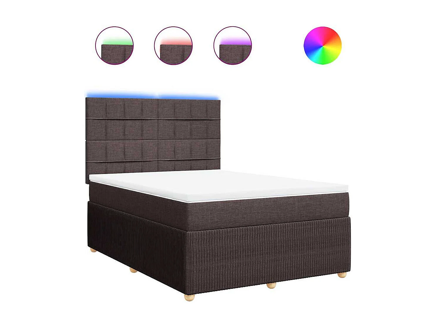 Cama com molas/colchão 140x190 cm tecido castanho-escuro