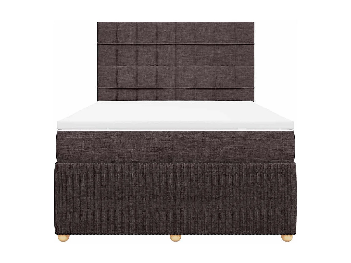 Cama com molas/colchão 140x190 cm tecido castanho-escuro