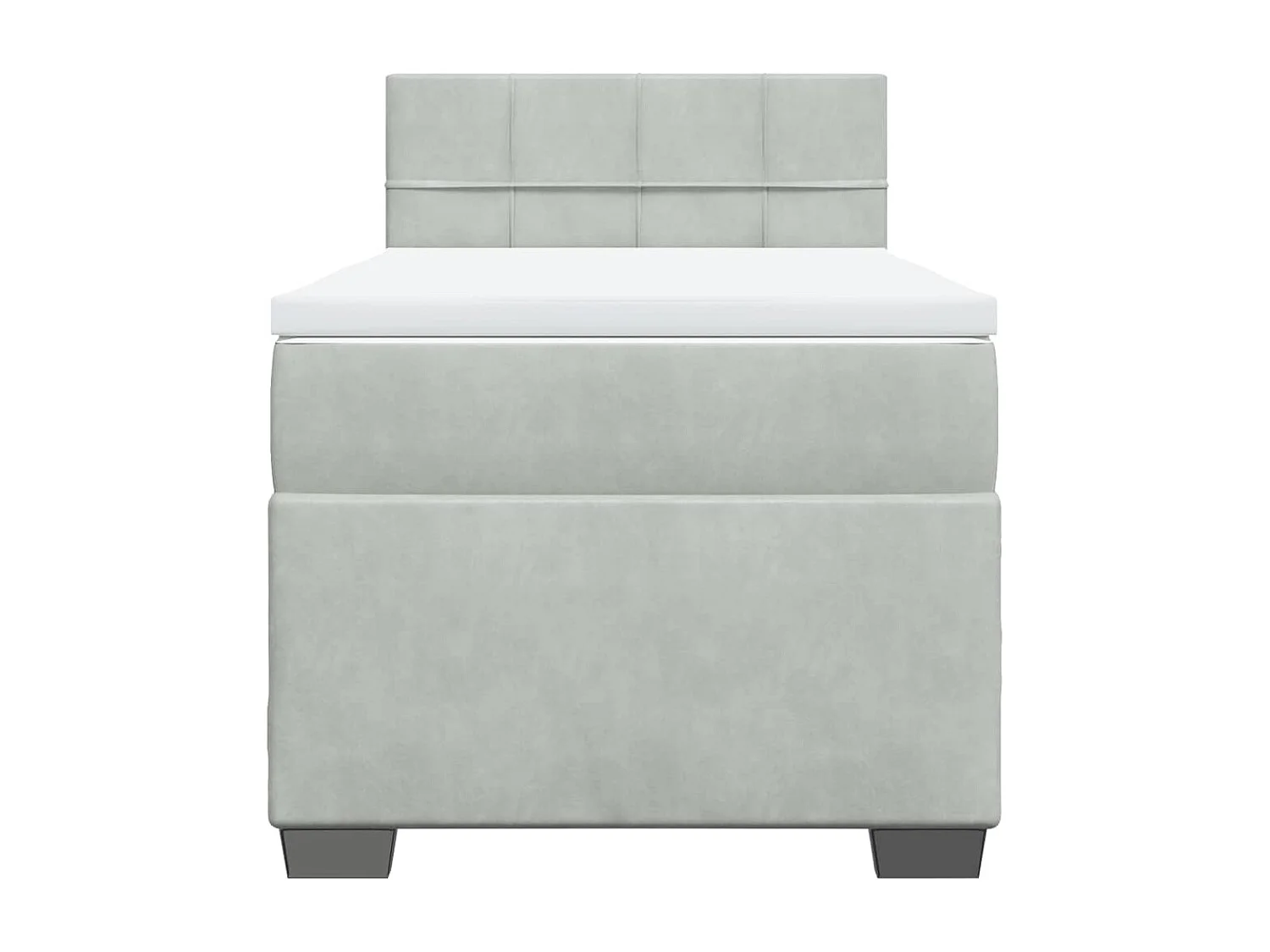 Boxspring met matras fluweel lichtgrijs 90x200 cm