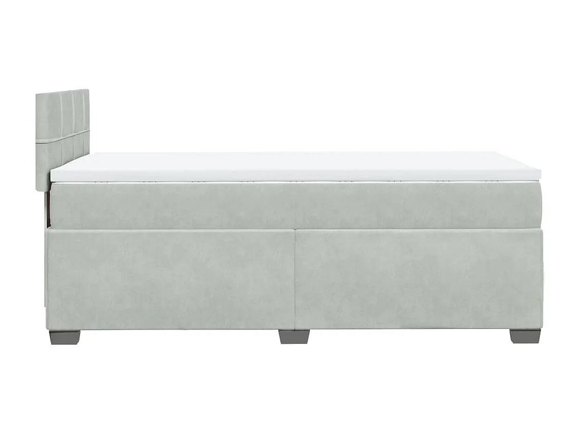 Sommier à lattes de lit et matelas Gris clair 90x200 cm Velours