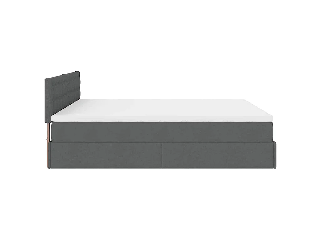 Ottoman-Bett mit Matratzen Dunkelgrau 160x200 cm Stoff