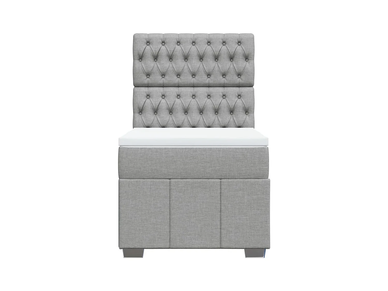 Giroletto a Molle con Materasso Grigio Chiaro100x200 cm Tessuto