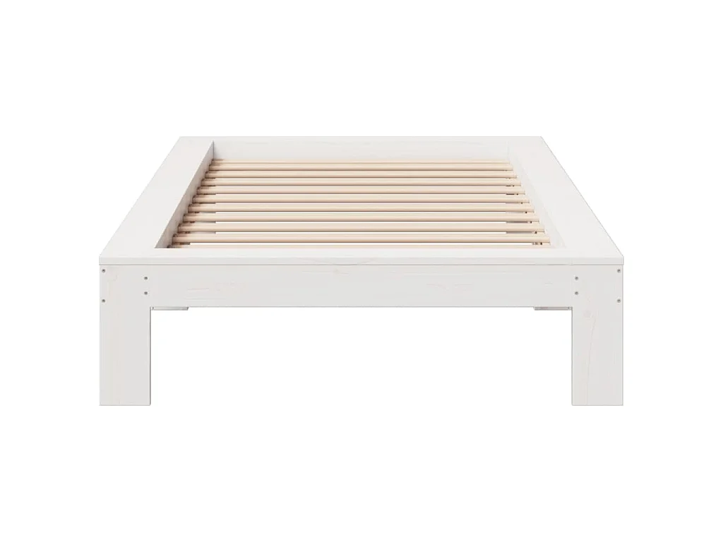 Cadre de lit sans matelas blanc 90x200 cm bois de pin massif