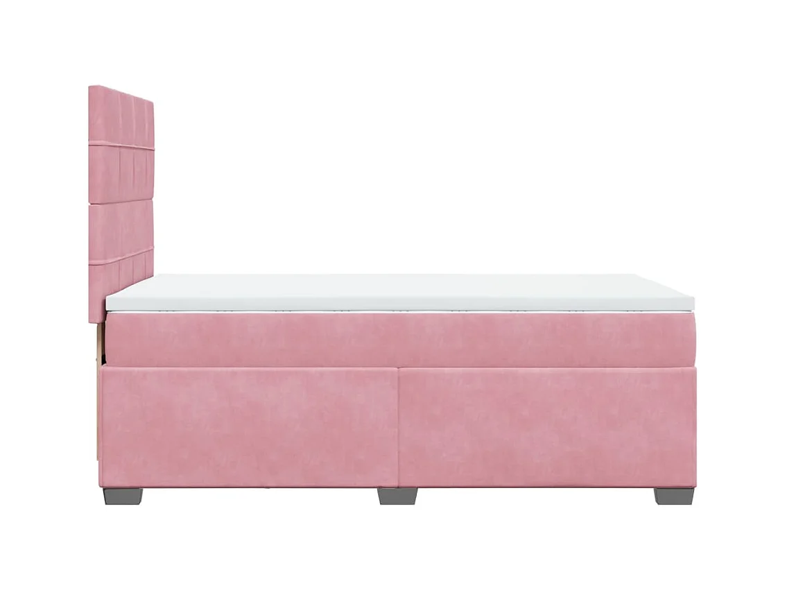 Boxspringbett mit Matratze Rosa 90x190 cm Samt