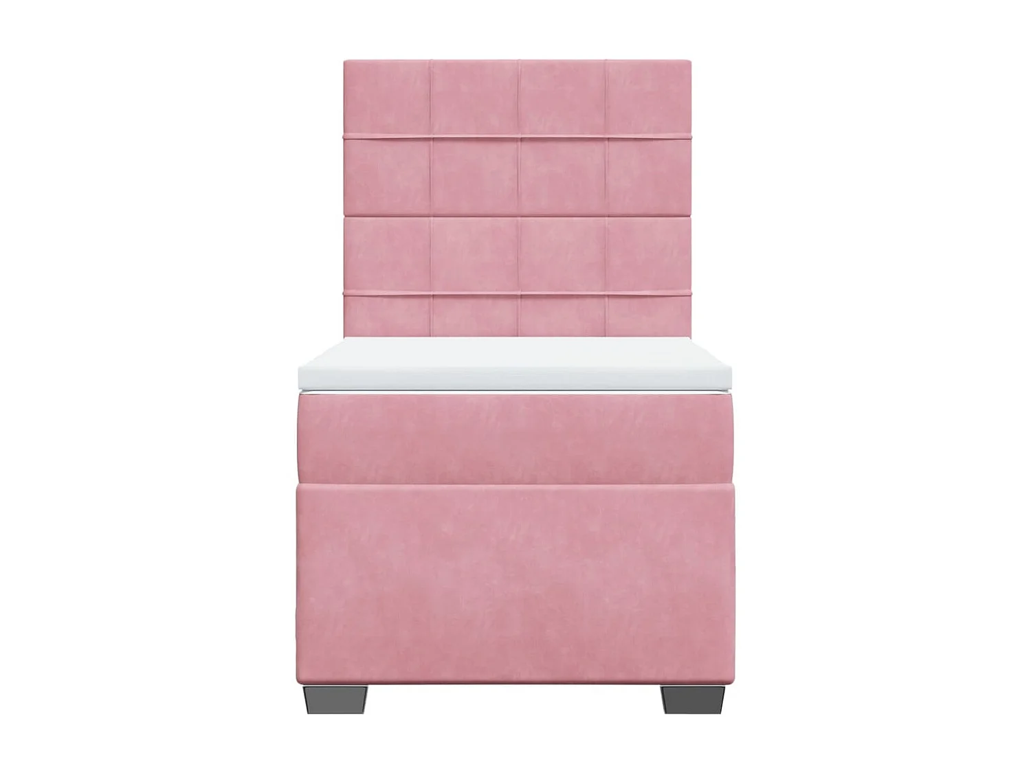 Giroletto a Molle con Materasso Rosa 90x190 cm in Velluto