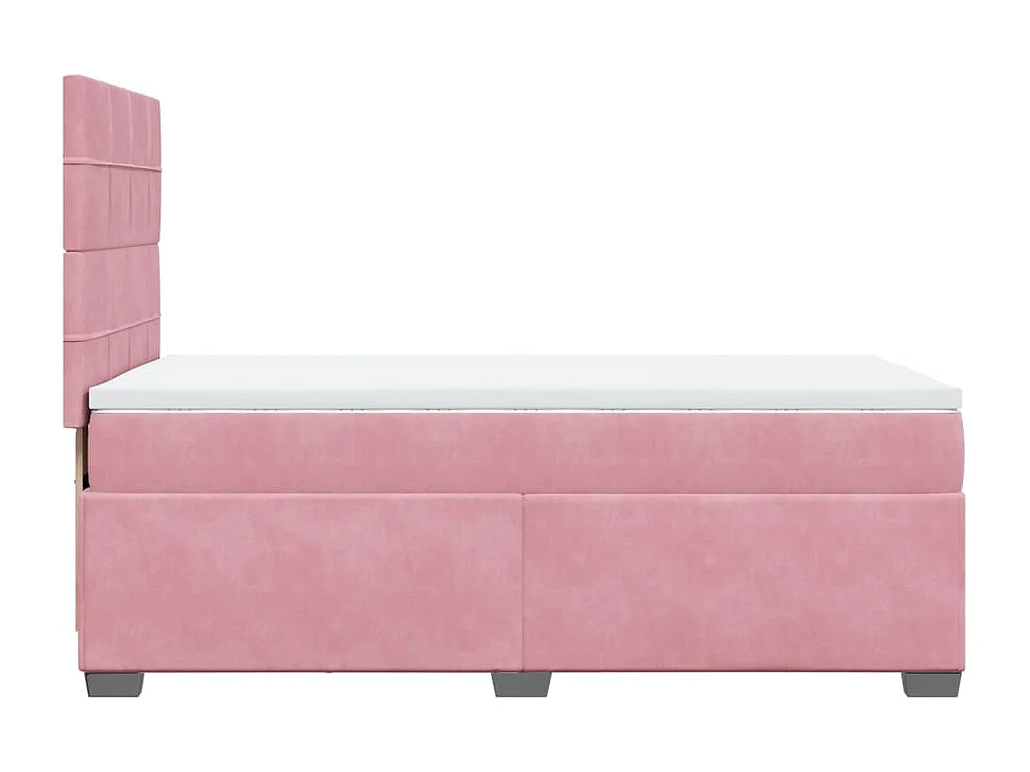 Giroletto a Molle con Materasso Rosa 90x190 cm in Velluto