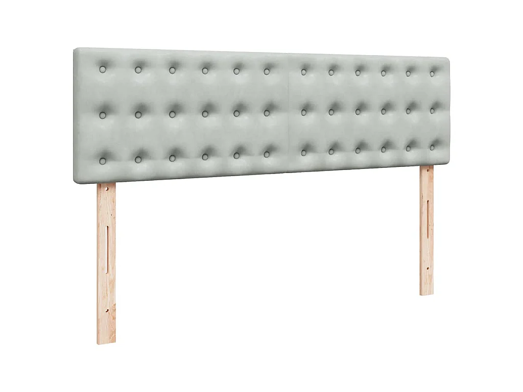 Cadre de lit ottoman avec matelas gris clair 140x200 cm velours