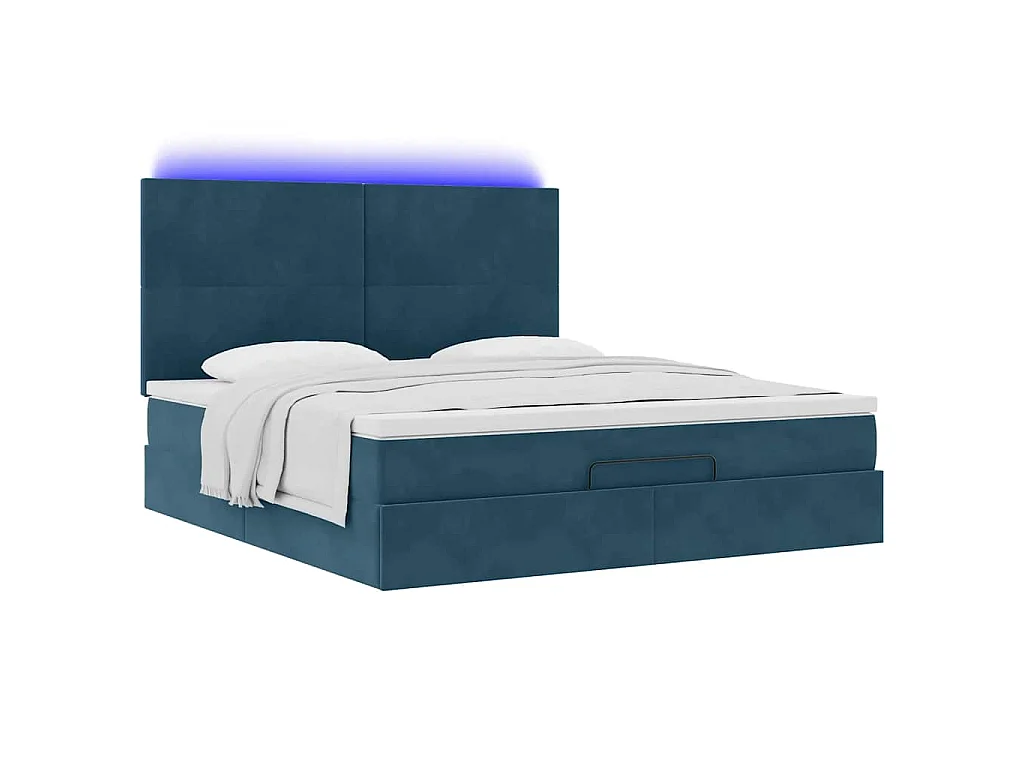 Struttura Letto Pouf con Materassi 160x200 cm Velluto