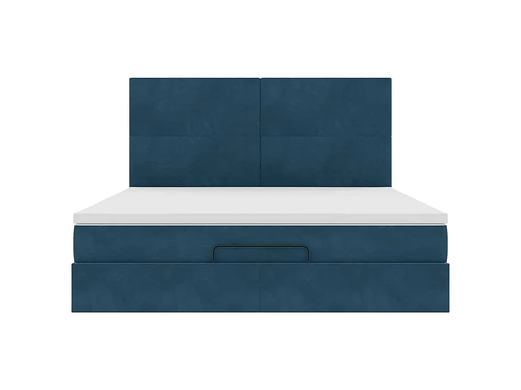 Struttura Letto Pouf con Materassi 160x200 cm Velluto