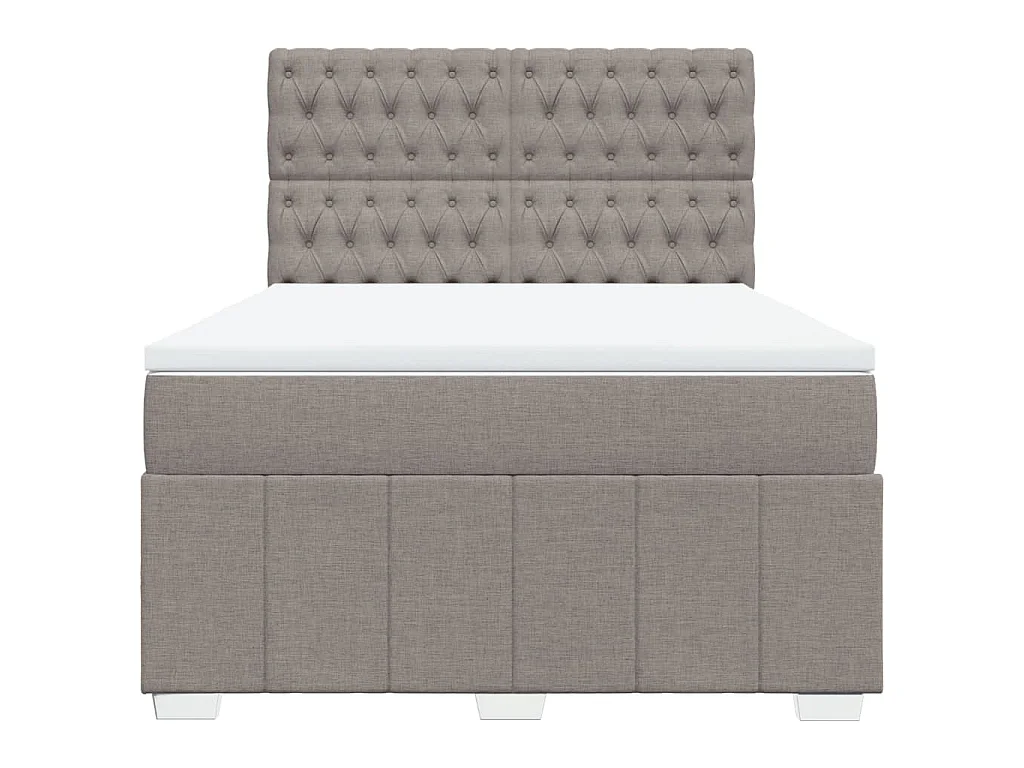 Sommier à lattes de lit avec matelas Taupe 160x200 cm Tissu