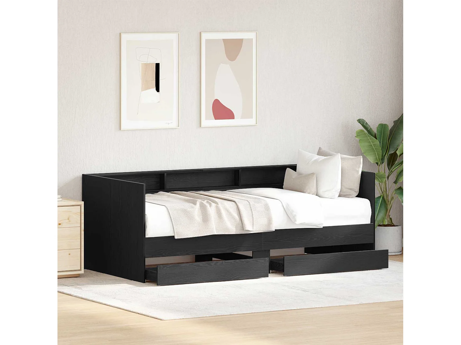 Lit de jour Gris 90 x 200 cm Bois d'ingénierie