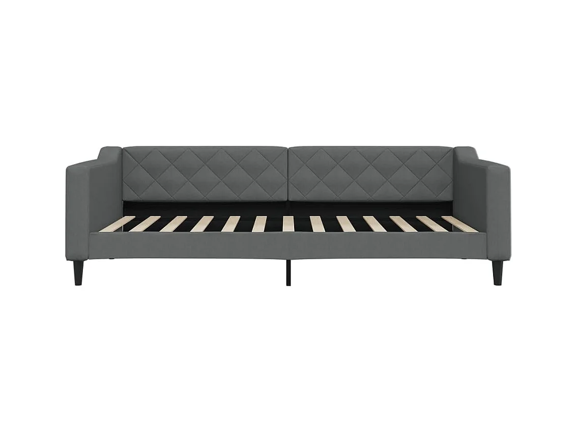 Lit de jour avec matelas gris foncé 100x200 cm tissu
