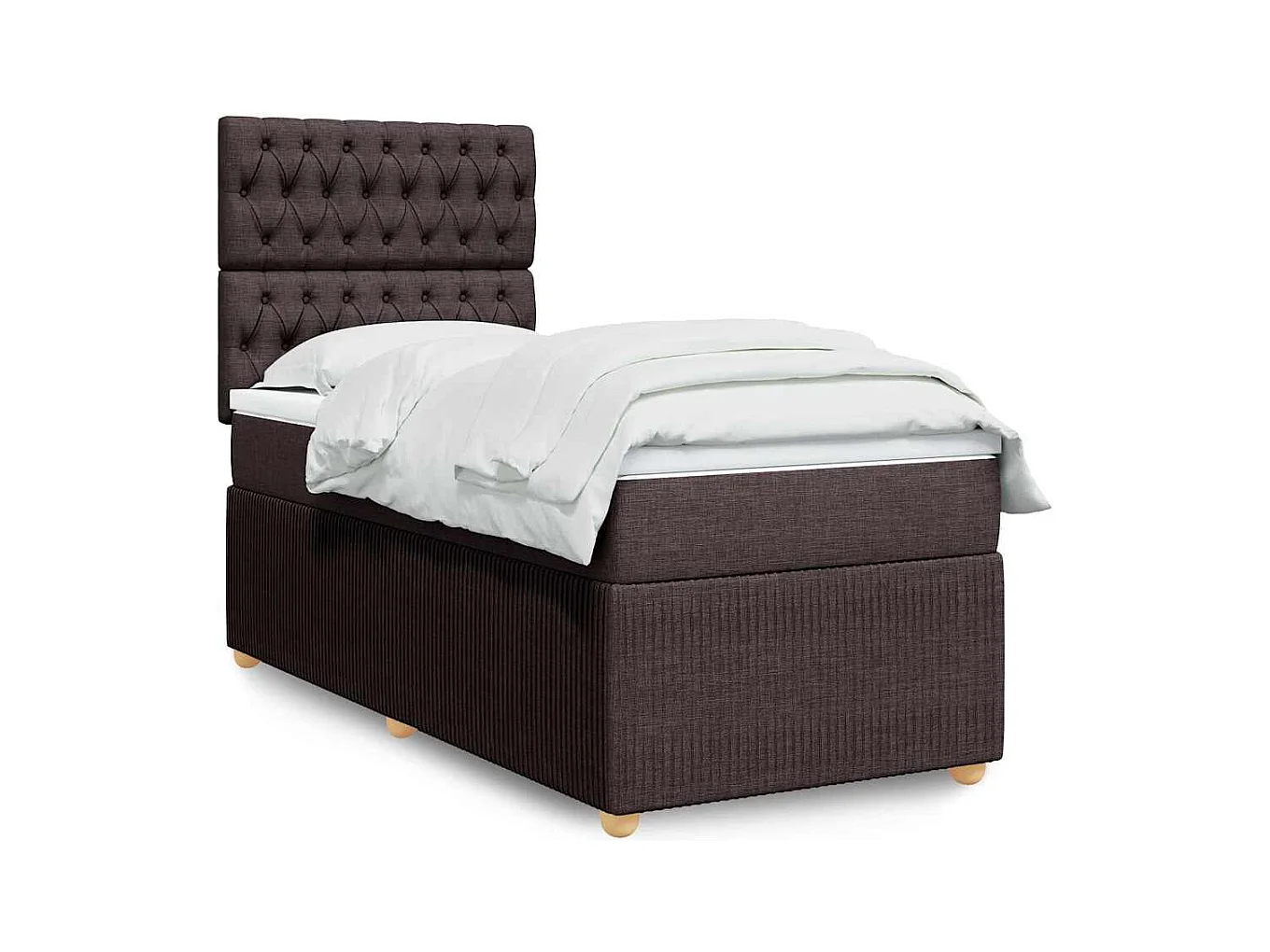Sommier à lattes de lit avec matelas Marron foncé 100x200 cm