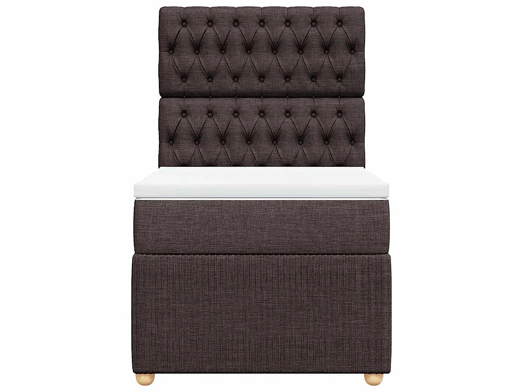 Boxspringbett mit Matratze Dunkelbraun 100x200 cm Stoff