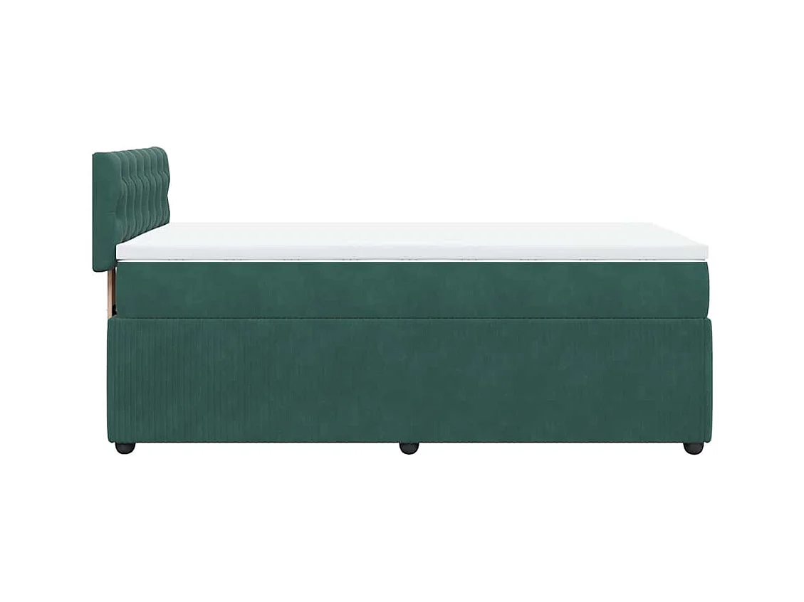 Sommier à lattes de lit avec matelas Vert foncé 90x200 cm