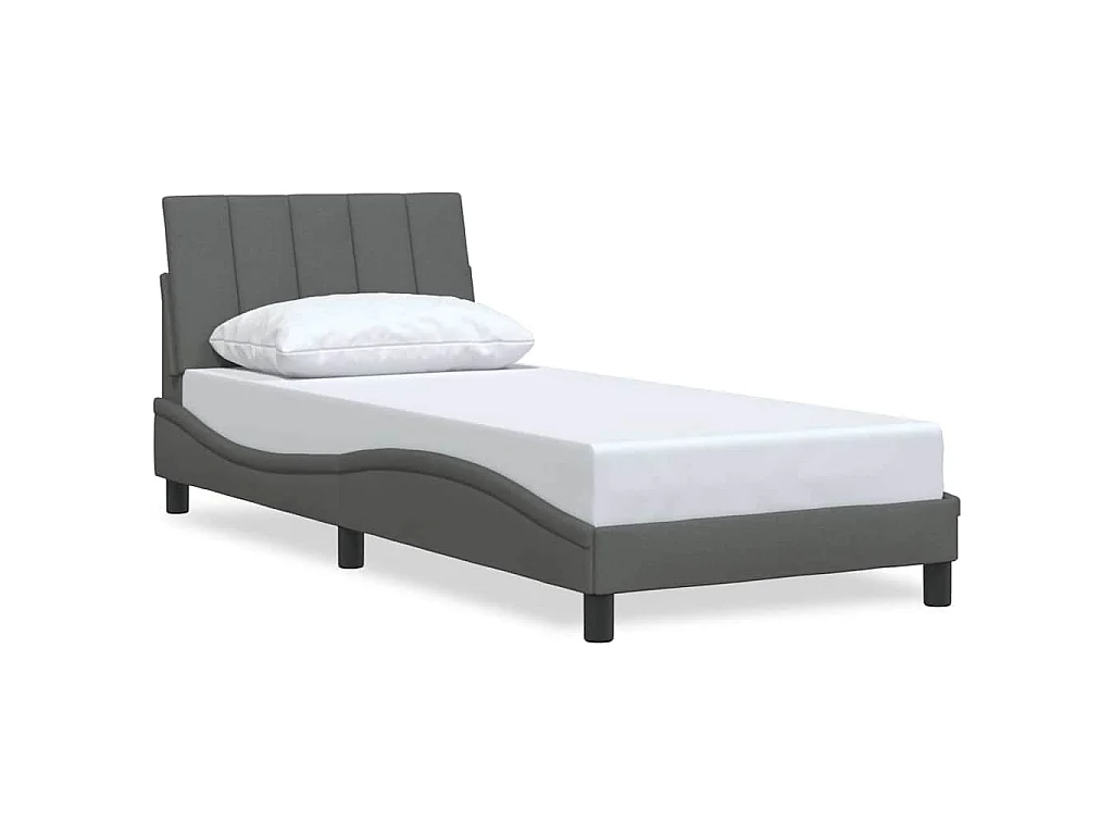 Bettgestell ohne Matratze "Hanko" Dunkelgrau 90x200 cm Stoff