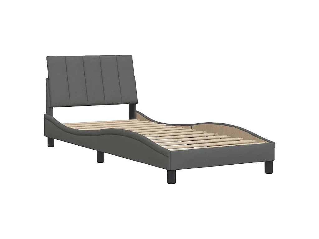 Bettgestell ohne Matratze "Hanko" Dunkelgrau 90x200 cm Stoff