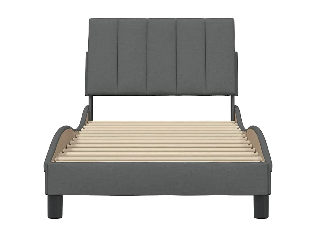 Bettgestell ohne Matratze "Hanko" Dunkelgrau 90x200 cm Stoff