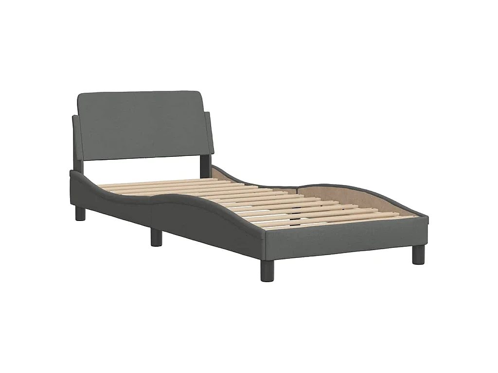 Bettgestell ohne Matratze "Hanko" Dunkelgrau 90x200 cm Stoff