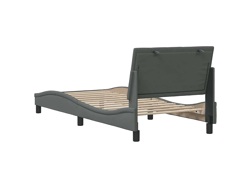 Bettgestell ohne Matratze "Hanko" Dunkelgrau 90x200 cm Stoff