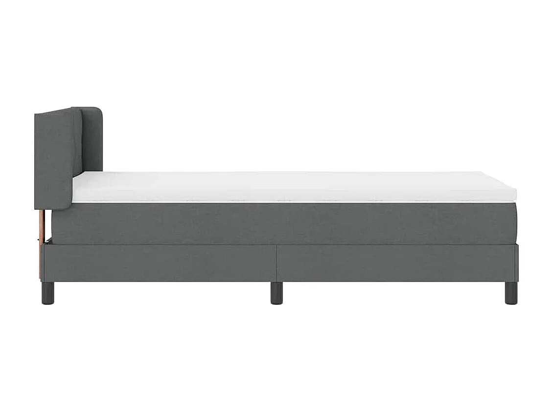 Letto box spring con materasso Grigio scuro 90 x 190 cm
