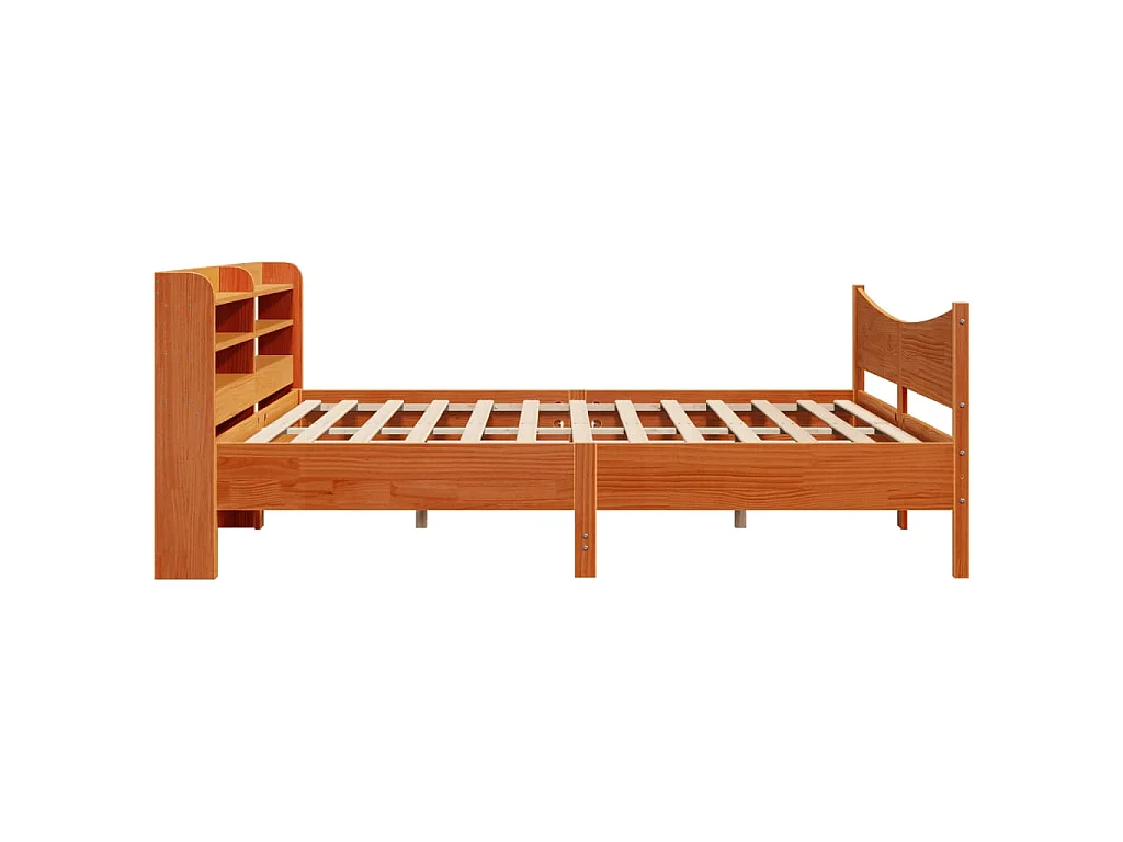 Giroletto con Testiera Marrone Cera 180x200 cm Massello Pino