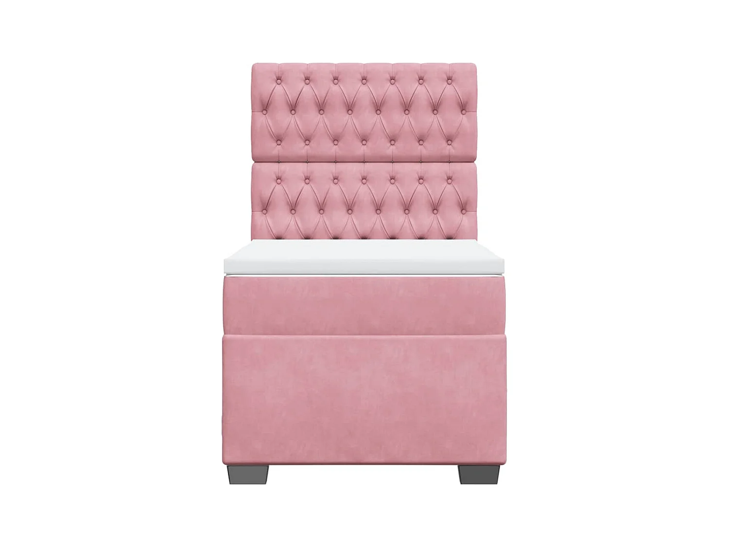 Cama com molas/colchão 100x200 cm veludo rosa