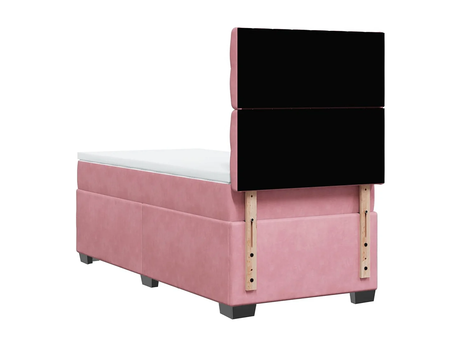 Cama com molas/colchão 100x200 cm veludo rosa