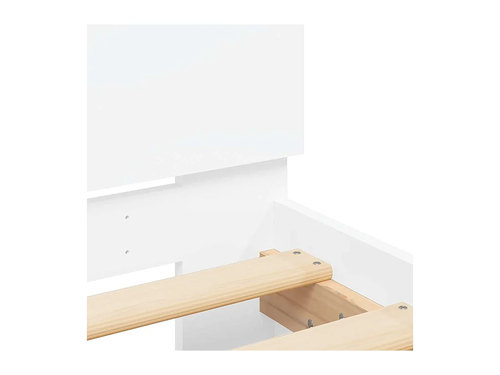 Cadre de lit avec tête de lit et LED blanc 140x190 cm