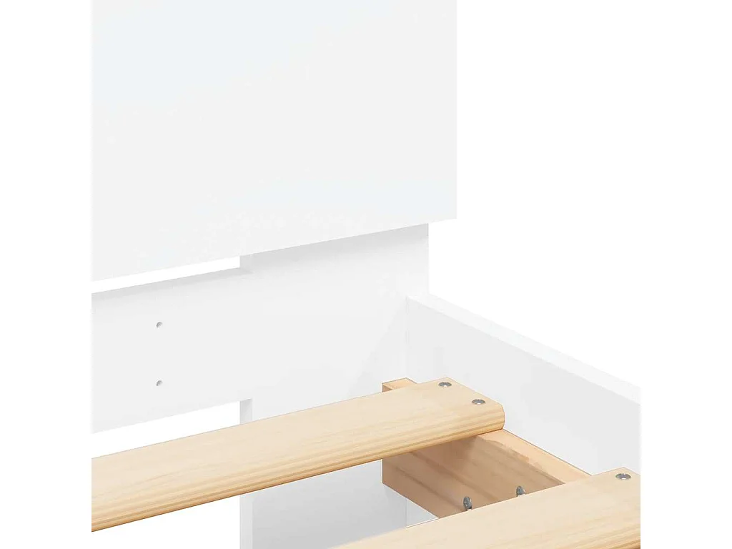 Bettgestell mit Kopfteil LED-Beleuchtung Weiß 140x190 cm