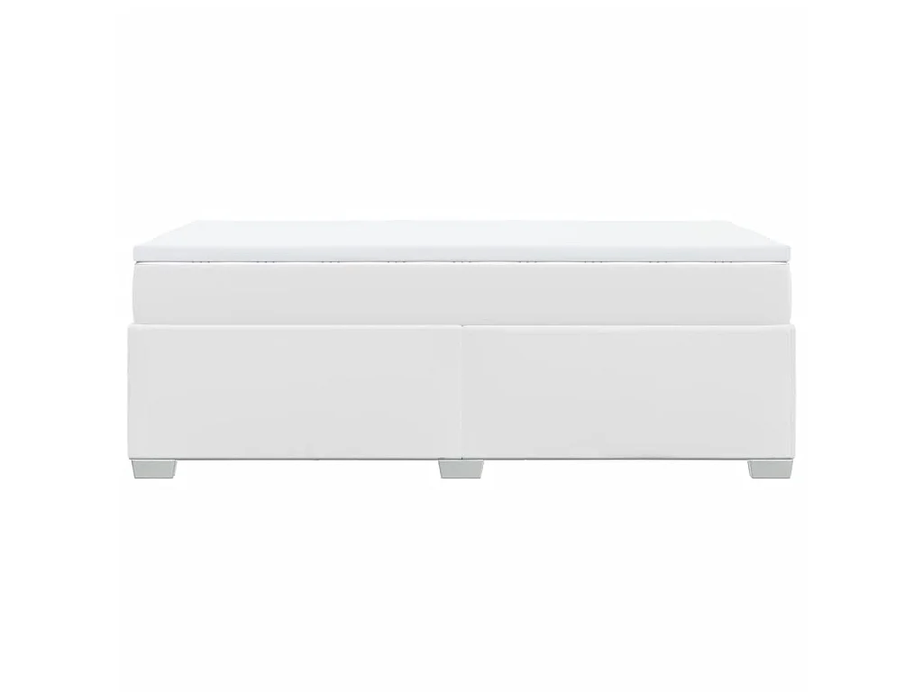Boxspring met matras kunstleer wit 90x190 cm